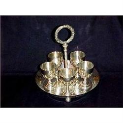 AntiqueEnglish Silver Egg Server Stand #1288035