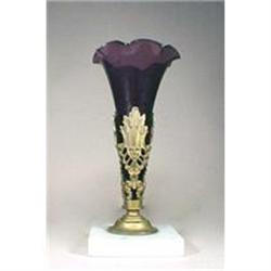 Antique Girandole Amethyst Glass Vase #1288037