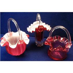 Cranberry Glass Baskets #1288363