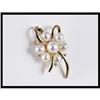 Image 1 : 14K Yellow Gold Diamond and Pearl Pin #1307620