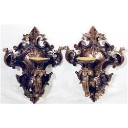 PD004 - Pair Italian Single Arm Silver Sconce #1307868