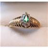 Image 1 : Estate Emerald and Diamond Gold Ring #1308032