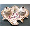 Image 1 : French Handpainted Porcelain Double Inkwell #1308037