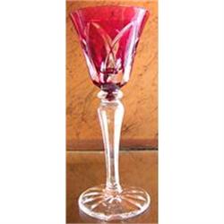 St. Louis Cristal Cranberry Cordial Glass #1308039