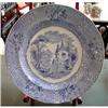 Image 1 : Blue Transferware Plate "Roselle" by John Meir #1308083