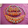 Image 1 : Orange & Rhinestone  Necklace Set #1308256