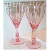 Image 1 : Four Fry Optic Pink Footed Goblets #1312890