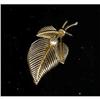 Image 1 : 14k Gold Pin. Leaf with a real pearl #1313845