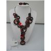 Image 1 : COSTUME JEWELLRY NECKLACE & EARRINGS - Chain 8 inches adjustable