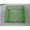 Image 3 : GREEN DEPRESSION HAZEL ATLAS SQUARE DISH with LID (Some Chips)