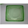 Image 4 : GREEN DEPRESSION HAZEL ATLAS SQUARE DISH with LID (Some Chips)
