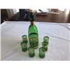 Image 2 : Vintage green and gold decanter set, like new!  Decanter and 6 glasses