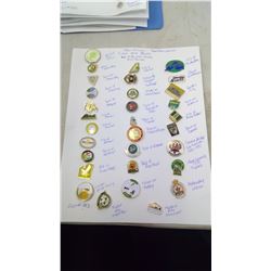 Lapel pins, some first nations & some related to Canadian geographic areas