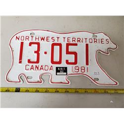 1981 Northwest territories license plate