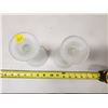 Image 2 : 2 GLASS CANDLE STICKS 7" TALL