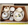 Image 1 : TRAY LOT OF CHINA (TEAPOTS, CREAM & SUGAR, ETC)