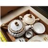 Image 2 : TRAY LOT OF CHINA (TEAPOTS, CREAM & SUGAR, ETC)