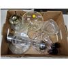Image 1 : TRAY LOT OF GLASS (COAL OIL BASE, DISHES, SHOT GLASSES)