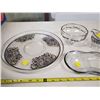 Image 3 : silver edged glass, plate, candy dish, cream & sugar etc.