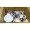 Image 1 : Box of Dishes (bowls, cups, plates) & Cutlery