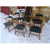 Image 1 : 6 Wooden Captain's Chairs w/Upholstered Seats