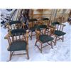 Image 2 : 6 Wooden Captain's Chairs w/Upholstered Seats