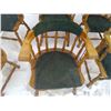 Image 3 : 6 Wooden Captain's Chairs w/Upholstered Seats