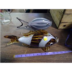 2 Decorative Glass Fish