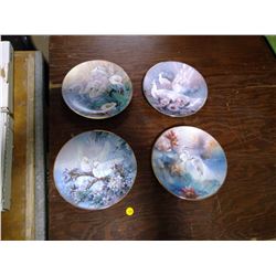 4 Collectable Plates - Birds