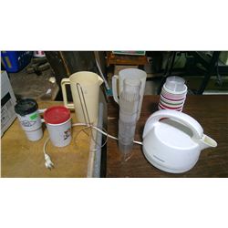 Lot of Cups & Pitchers & Black & Decker Kettle