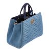 Image 1 : Gucci Light Blue Wash Matelasse Denim Small GG Satchel Bag