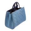 Image 4 : Gucci Light Blue Wash Matelasse Denim Small GG Satchel Bag