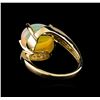 Image 3 : 3.95 ctw Opal and Diamond Ring - 14KT Yellow Gold