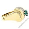 Image 5 : 14kt Yellow Gold 2.10 ctw Oval Emerald and Round Diamond Cocktail Ring w/ Arthri