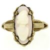 Image 1 : 10k Yellow Gold Simple Petite Carved Pink Stone Cameo Ring