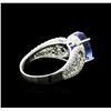 Image 3 : 14KT White Gold 4.17 ctw Tanzanite and Diamond Ring