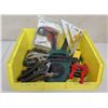 Image 1 : Bin of Tools: Wrenches, Pliers, Measuring Tape, Wire Cutters, etc