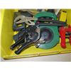 Image 2 : Bin of Tools: Wrenches, Pliers, Measuring Tape, Wire Cutters, etc
