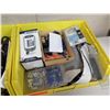 Image 8 : Qty 4 Bins Supplies: Surge Protectors, Cords, Filters, Tools, Tape, etc