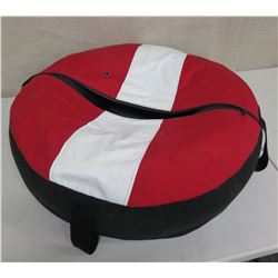 Round Red & White Dive Flag Zippered Bag 28" Diameter