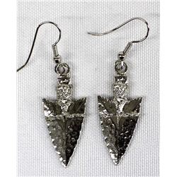 Silvertone Arrowhead Earrings