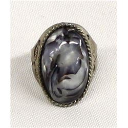 Navajo Sterling Botswana Agate Ring, Size 12.5