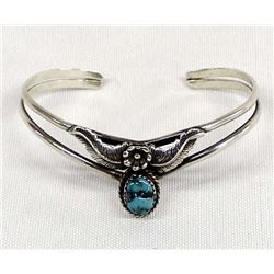 Navajo Sterling Turquoise Cuff Bracelet