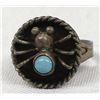 Image 1 : Navajo Sterling Turquoise Spider Ring by Emerson Kinzel, Size 8.5