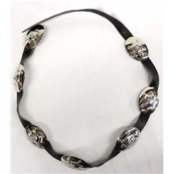 Native American Navajo German Silver Concho Belt