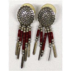 Quoc Turquoise Company Sterling Concho Earrings