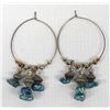 Image 1 : Turquoise Nugget Hoop Earrings