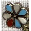 Image 3 : Zuni Sterling Inlay Hummingbird and Flower Pin