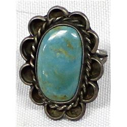 Vintage Navajo Sterling Turquoise Ring, Size 6