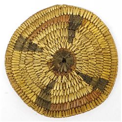 Native American Jicarilla Apache Two Toned Flat Basket